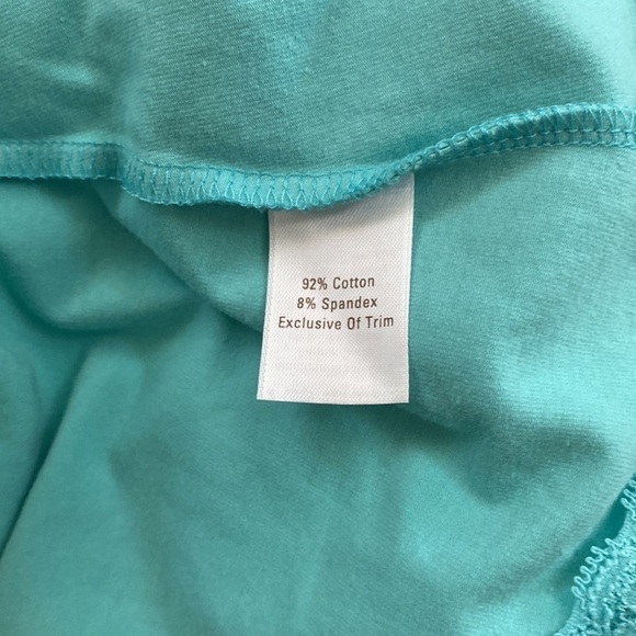 NWOT Caslon teal tank top with lace detail. Adjustable straps. Large - Picture 6 of 7